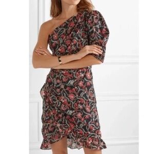 Isabel Marant Etoile Esther Floral One Shoulder Dress - Size Small //US4 FR36